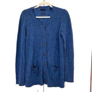 ATM ANTHONY THOMAS MELILLO Cardigan Sweater Women’s S Cashmere Blue‎ Donegal